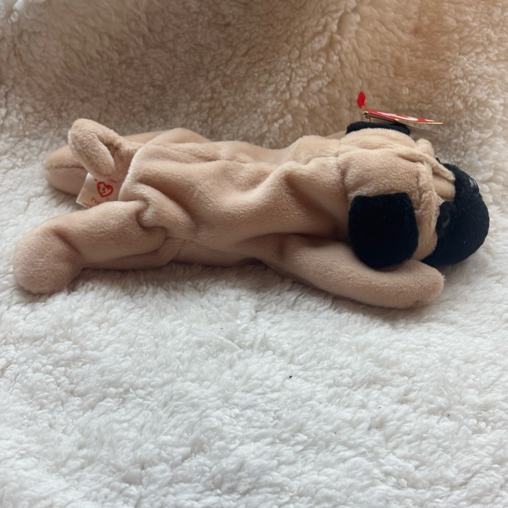 Ty Beanie Babies “Pugsly” Plush Dog Toy - Black and Tan. Retired - Picture 4 of 8